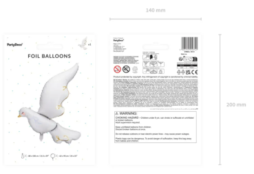 XXL Folienballon - Taube - 80cm x 100cm